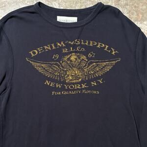 Denim & Supply Ralph Lauren Sweatshirt Mens Medium Single V Terry Loopback Thin